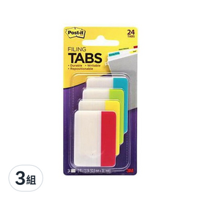 3M Post-it 利貼 Post-it 686-ALYR 超厚耐用標籤 2' 24張, 3組