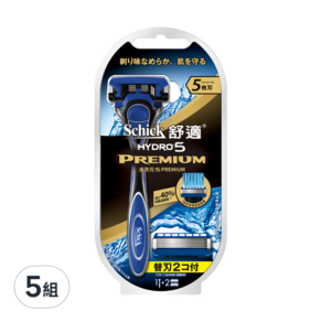 Schick 舒適牌 水次元5Premium刮鬍刀 刀把*1+刀片*2, 5組