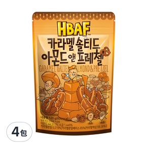 HBAF 焦糖杏仁果與蝴蝶餅, 120g, 4包