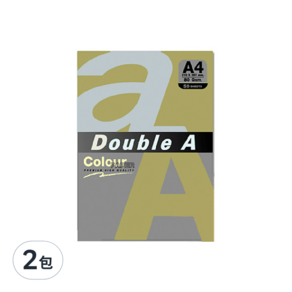 Double A 彩色影印紙 粉黃色 50張, A4, 2包