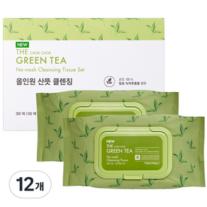 魔法森林[Tony moly] 新款綠茶潔面紙巾套裝, 100張, 12包