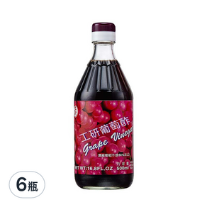 工研 葡萄醋, 500ml, 6瓶