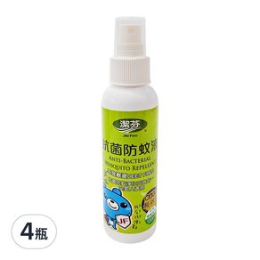 Jie Fen 潔芬生活 艾草檸檬香茅抗菌防蚊液, 120ml, 4瓶