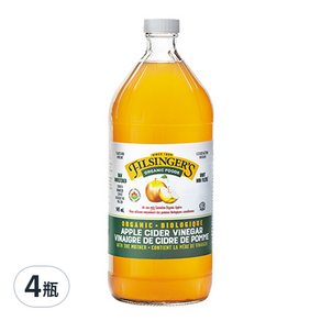 FILSINGERS 有機未過濾蘋果醋, 945ml, 4瓶