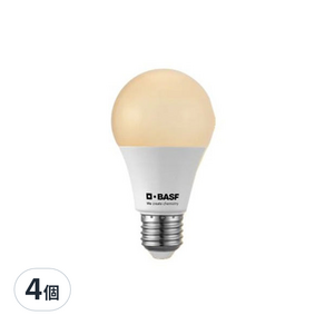BASF 巴斯夫 8瓦LED燈泡 E27 2700K 63*116mm, 黃光 燈泡色, 4個