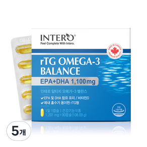 INTERO Omega 3魚油膠囊, 90顆, 5盒