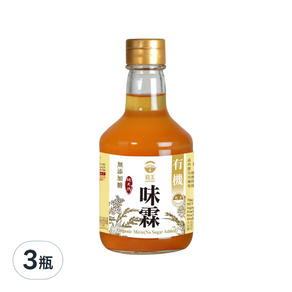 菇王 有機無加糖味霖, 300ml, 3瓶