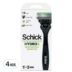 Schick 舒適牌 Hydro 5 Skin Protect Sensitive刮鬍刀 柄+替換刀片 2入組合, 4組