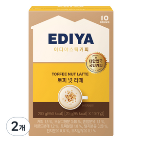 EDIYA COFFEE 太妃糖拿鐵, 2個, 20g