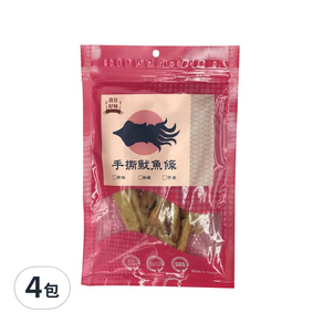 食在好味 霸王級手撕魷魚條 原味, 100g, 4包