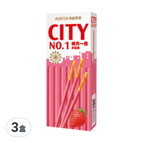 ARITA 有田製菓 城市一族 草莓棒, 25g, 3盒