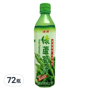 津津 綠蘆筍汁, 600ml, 72瓶