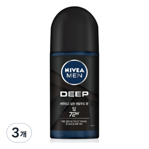 Nivea Men Deep Roll-On 除臭劑, 3個, 50ml