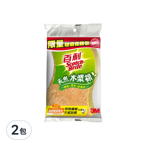 3M Scotch-Brite 百利 細緻餐具專用木漿棉菜瓜布組, 3入, 2包