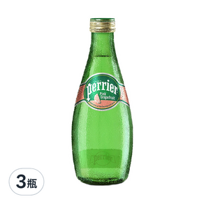 perrier 沛綠雅 氣泡天然礦泉水, 葡萄柚口味, 330ml, 3瓶
