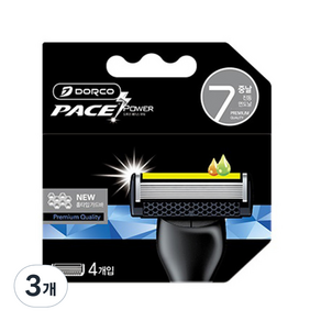 Dorco PACE POWER 7 剃須刀片, 4入, 3個