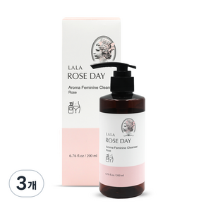 LALA ROSE DAY 第2代女性私密芳香清潔凝露 玫瑰香, 200ml, 3瓶