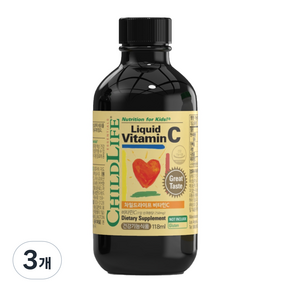 CHILDLIFE 維他命C滴劑, 3瓶, 118ml