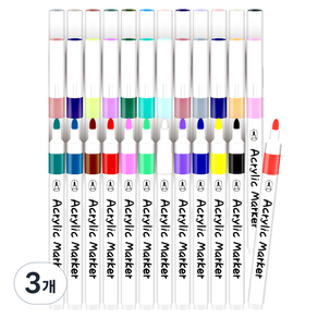 裝飾繪畫壓克力記號筆套裝, 36色, 3個