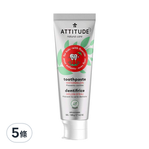 ATTITUDE 艾特優 兒童牙膏, 西瓜, 2歲以上, 120g, 5條