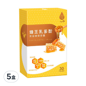 Tsuie 日濢 蜂王乳多酚精華膠囊, 16.8g, 30顆, 5盒