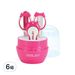 BaILEY 寶寶安全指甲剪組 4入, 粉紅, 6組