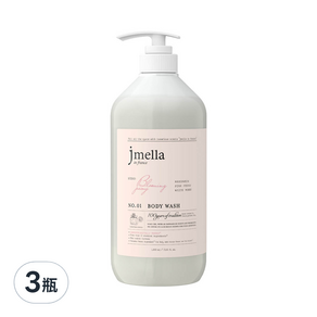 jmella 法式漫舞香水沐浴乳 No.01 Blooming Peony, 1000ml, 3瓶