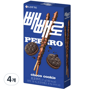 LOTTE 樂天 PEPERO 巧克力餅乾棒, 37g, 4盒