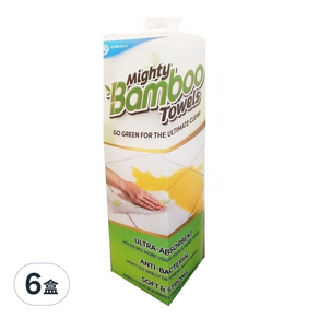 JML MIGHTY BAMBOO 強吸力天然竹纖維紙巾擦拭巾, 20張, 6盒