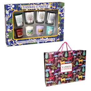 YANKee CANDLe 香氛蠟燭禮物組, Black Cherry+Clean Cotton+Lemon Lavender+Bahama Breez