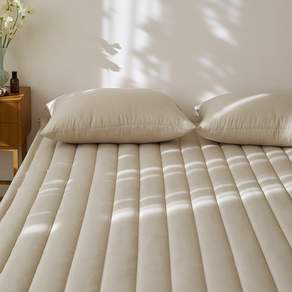 maatila Choux Cream系列 膨鬆超細纖維鬆緊帶式床墊, 杏色, 1入