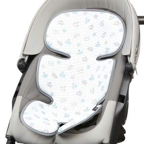 Manito 基本款 嬰兒推車涼感坐墊, 皇冠款 藍色, 1個