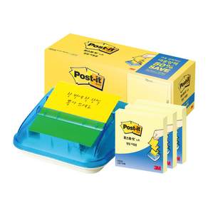 3M Post-it 抽取式便條台 C-4214+便利貼 KR330-20A, 黃色、綠色、粉色（便利貼）, 1套