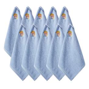 From Cotton 30 支純棉公主刺繡環巾, 10個, 藍色