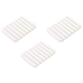 現代矽膠香皂盤 3入組, 白色, 3個
