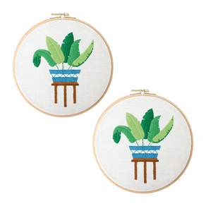 Enasu 初學者植物簡易刺繡 DIY 套組, 2套, 2