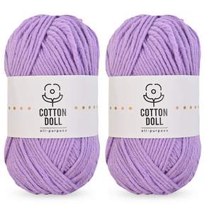 Knitt Cotton Doll針織線 50g, 40顆薰衣草, 2個