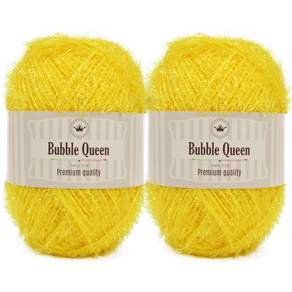 brandyarn Bubble Queen系列 菜瓜布線 90g, 黃色, 2捲