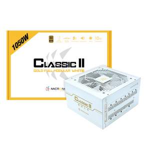 MICRONICS CLASSIC ll 1050W 230V 80Plus金牌歐盟電源供應器 白色, HP1-O1050GD-E12F