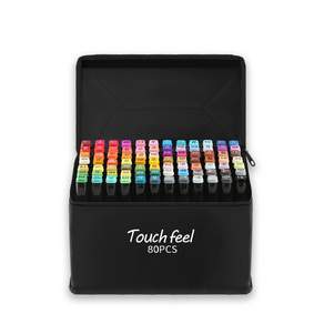 Touch feel 雙頭油性彩色螢光筆, 80色, 1組