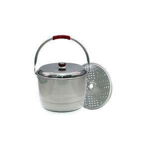 STF 電磁爐適用不鏽鋼手提湯鍋+蒸盤+鍋蓋, 27cm, 銀色