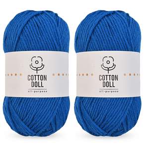 Knitt Cotton Doll針織線 50g, 33寶藍色, 2個