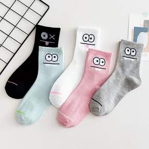 Socks Panda 5 雙裝女款 Peekaboo 角色綁帶襪