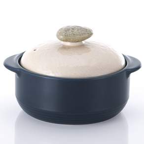 NEOFLam 耐用富林 Kiesel Stone系列 平底砂鍋+陶瓷鍋蓋 藏青色, 18cm, 1組