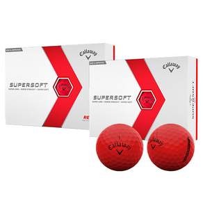 Callaway 卡拉威 Supersoft高爾夫球2層球, 紅色, 12顆, 2組