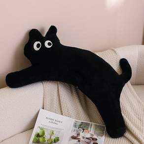貓長貓靠墊身體枕頭, 黑色