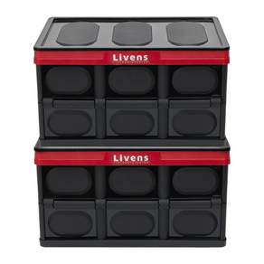 Livens 多功能折疊式收納箱, 黑色, 2個