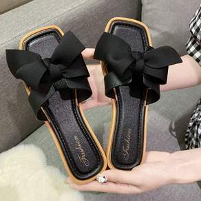 Hensen 女式春夏時尚絲帶拖鞋, 黑色, 250