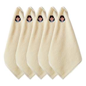 From Cotton Baby 30 支純棉公主刺繡環巾 5 件裝, 1個, 黃色