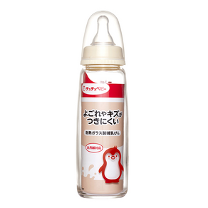 ChuChu 經典標準玻璃奶瓶, 0歲以上, 米色, 240ml, 1入